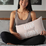 Positive Love Yourself Today Pastel Pink Quote  Decorative Cushion<br><div class="desc">Positive Love Yourself Today Pastel Pink Quote</div>