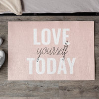 Positive Love Yourself Today Pastel Pink Quote
