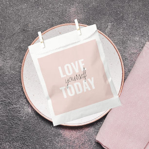  Positive Love Yourself Today Pastel Pink Quote  Favour Bag