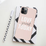 Positive Love Yourself Today Pastel Pink Quote  iPhone 11Pro Max Case<br><div class="desc">Positive Love Yourself Today Pastel Pink Quote</div>