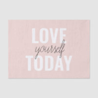Positive Love Yourself Today Pastel Pink Quote
