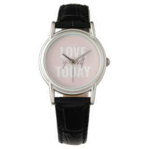  Positive Love Yourself Today Pastel Pink Quote  Watch