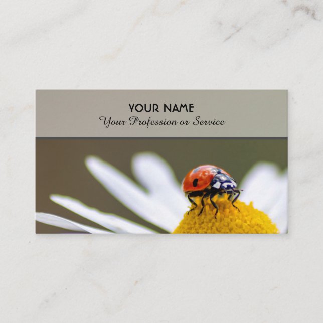 Positive lucky ladybugs for healthy well being business card (Front)
