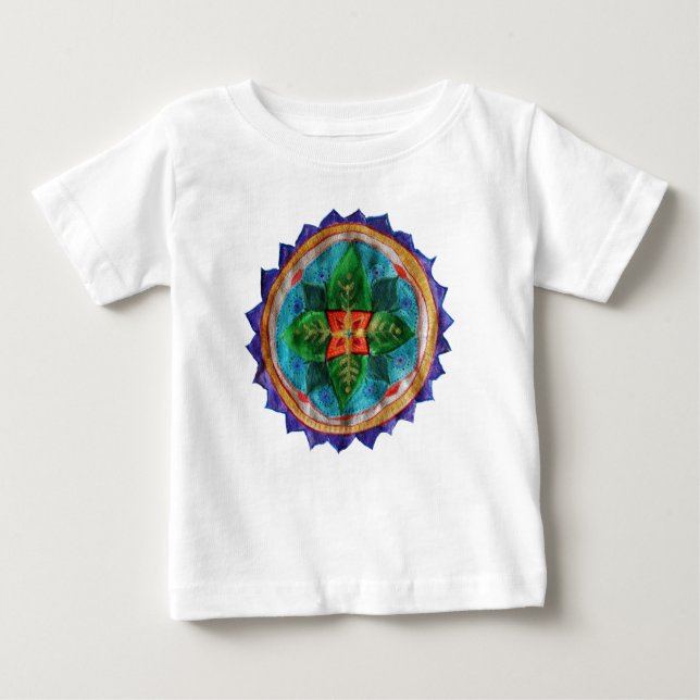 Positive mandala Baby Fine Jersey T-Shirt, White Baby T-Shirt (Front)