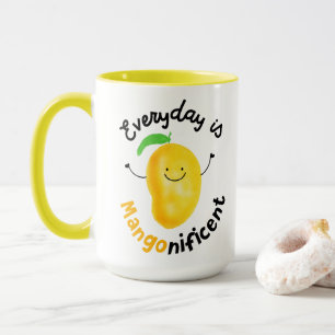 Positive Mango Pun - Everyday is Mangonificent Mug