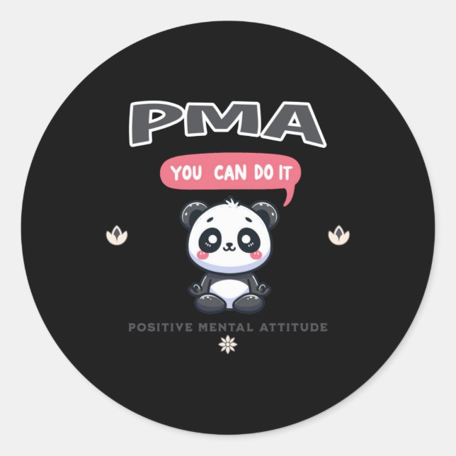 Positive Mental Attitude Panda Sticker  (Front)