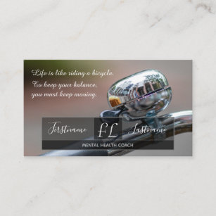 Positive mental health coach bicycle encouragement business card