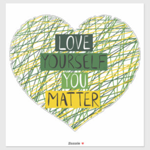 Positive Message and Heart in Mental Health Colour