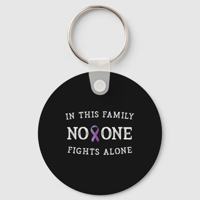 Positive Message Pancreatic Cancer Awareness for W Key Ring (Front)