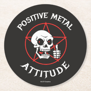 Positive Metal Attitude Round Paper Coaster