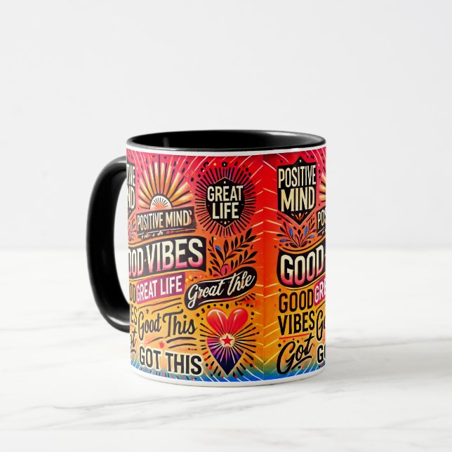 Positive Mind, Great Life, Got This – Uplifting Mug (Front Left)