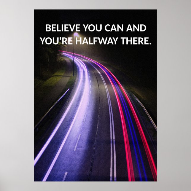 Positive Mindset Motivational Quote Poster (Front)