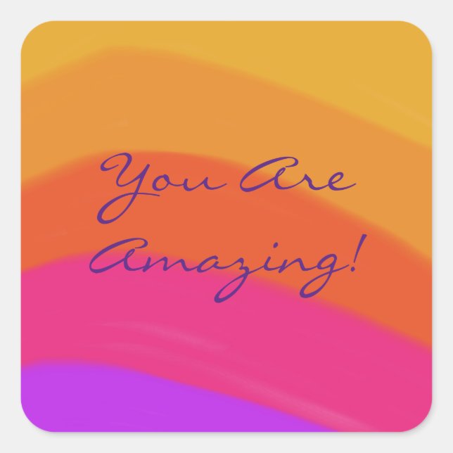 Positive Modern Rainbow Colourful  Square Sticker (Front)