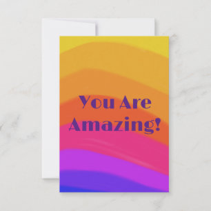 Positive Modern Rainbow Colourful Thank You Card