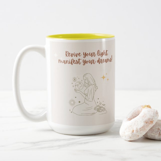 positive morning affirmation mug (With Donut)
