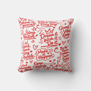 Positive Motivation Inspirational Typography Cushion