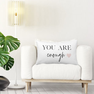 Positive Motivation You Are Enough Quote Lumbar Cushion