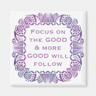 Positive Motivational Quote in Purple Magnet