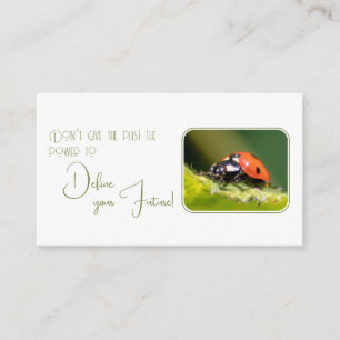 Positive motivational quote with little ladybug business card