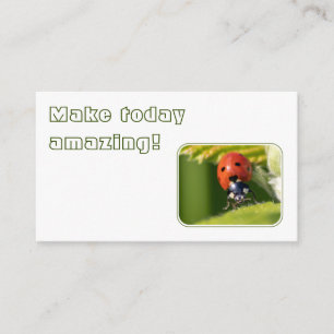 Positive motivational quote with little ladybug business card