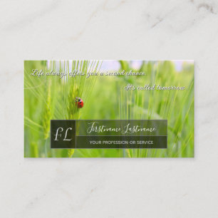 Positive motivational quote with little ladybug business card