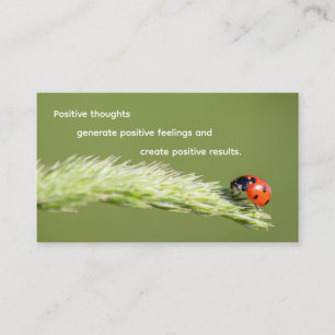 Positive motivational quote with little ladybug business card