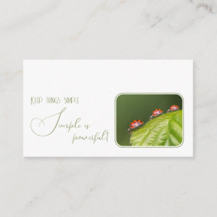 Positive motivational quote with little ladybugs business card