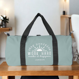 Positive Motivational Quote with Your Name Duffle Bag