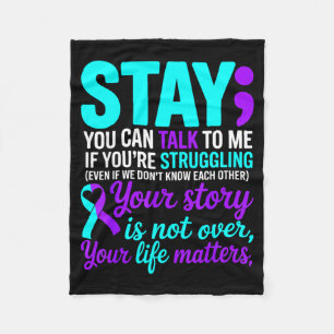 Positive Motivational Support Prevention Awareness Fleece Blanket
