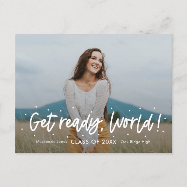 Positive Outlook EDITABLE COLOR Graduation Postcar Postcard (Front)