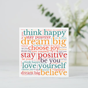 Positive Phrase WordArt Pattern Multicolor White