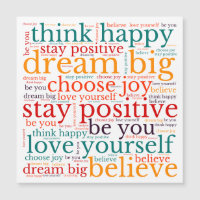 Positive Phrases WordArt Pattern Multicolor White