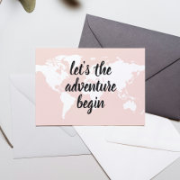 Positive Pink Let's The Adventure Begin World Map 