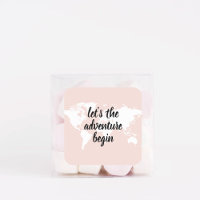Positive Pink Let's The Adventure Begin World Map