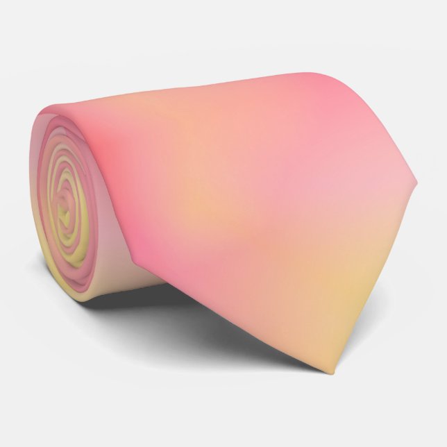 Positive Pink Peach Gradient Aesthetic  Tie (Rolled)