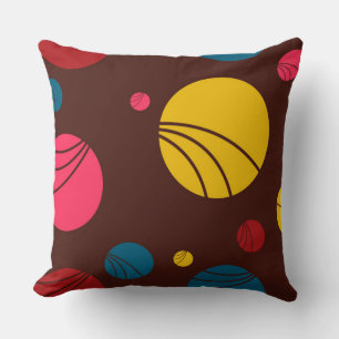 Positive, playful, happy, modern, cool circles art cushion