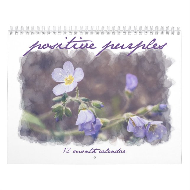 Positive Purples - Motivational 12 Month Calendar (Cover)