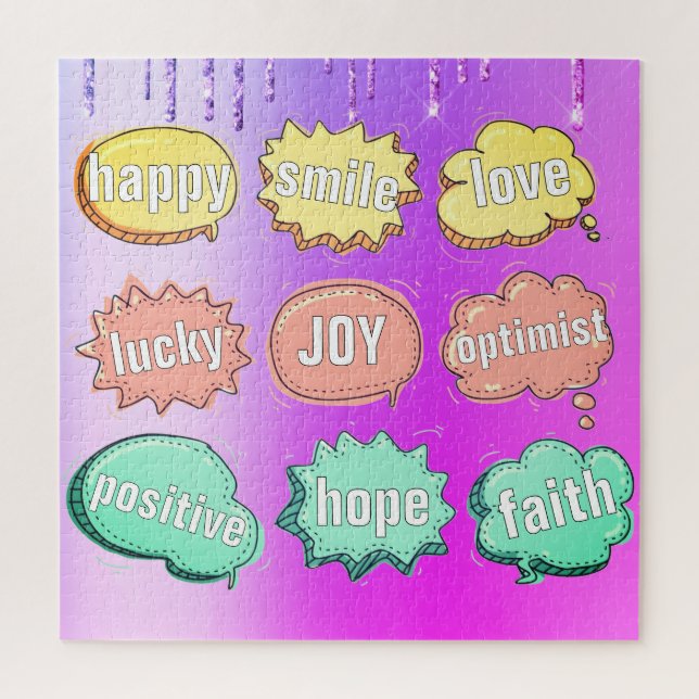 Positive Puzzle Gift - Custom Text (Vertical)