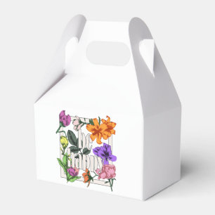 Positive quote Be Happy and garden flowers Favour Box