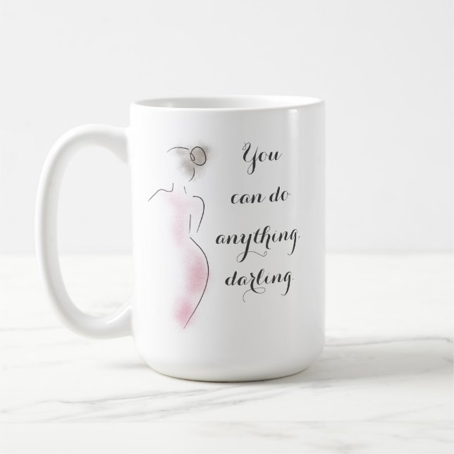 Positive Quote Feminine Silhouette Motivation Mug (Left)