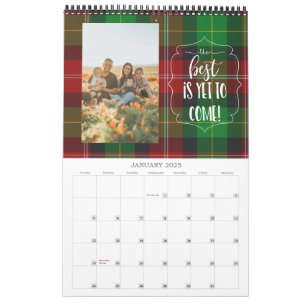 positive quotes family photo calendar tartan plaid