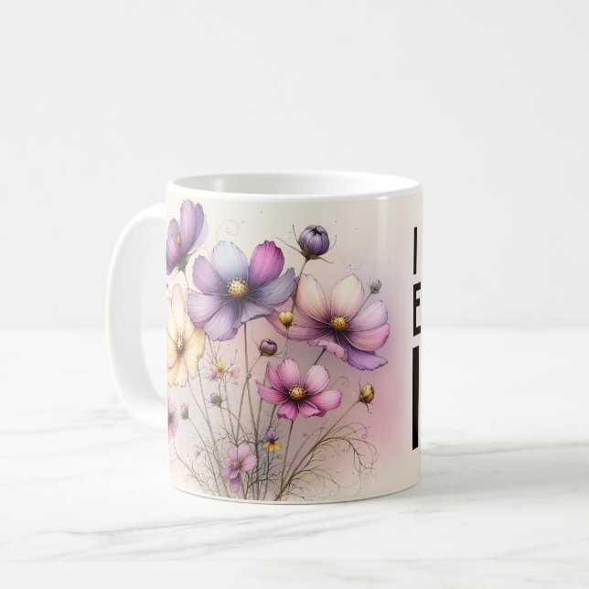 Positive Quotes Floral Mug (Front Left)