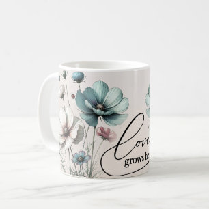 Positive Quotes Floral Mug