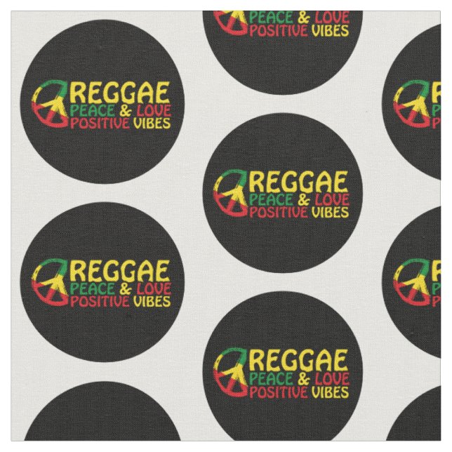Positive Quotes Reggae Fabric (Close Up)