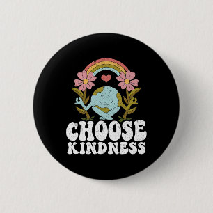 Positive Rainbow Peace Hippie Choose Kindness Eart 6 Cm Round Badge