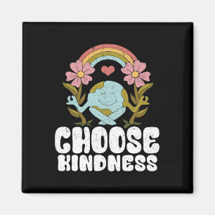 Positive Rainbow Peace Hippie Choose Kindness Eart Magnet