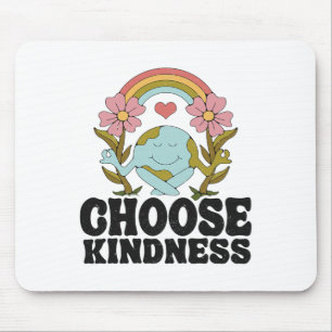 Positive Rainbow Peace Hippie Choose Kindness Eart Mouse Pad