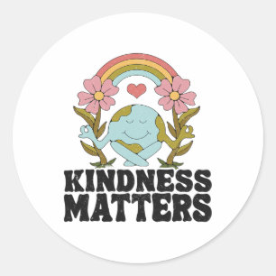 Positive Rainbow Sped Teacher Earth Day Kindness P Classic Round Sticker