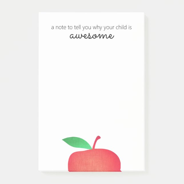 Positive Report Home Notepad for Teachers Apple (Front)