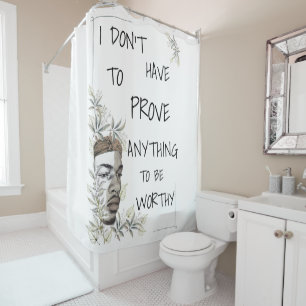Positive Self-Worth Affirmation Shower Curtain